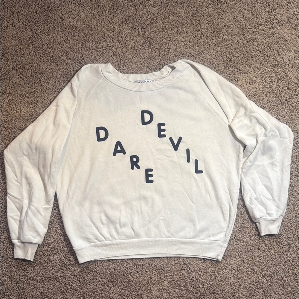 Wildfox Cream Sweatshirt with Black Text
